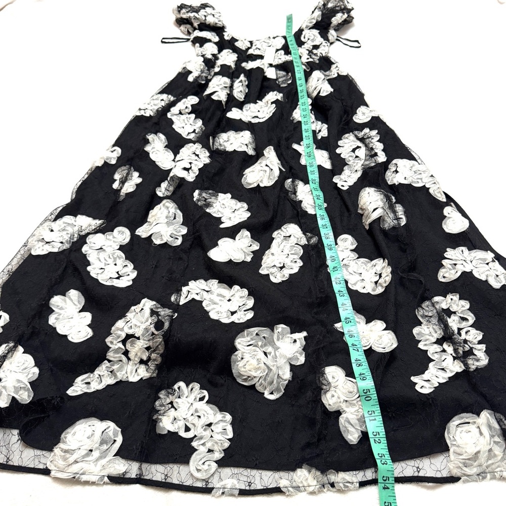 Rebecca Taylor sz 4 Ribbon Lace Dress Floral Black White - Picture 11 of 14